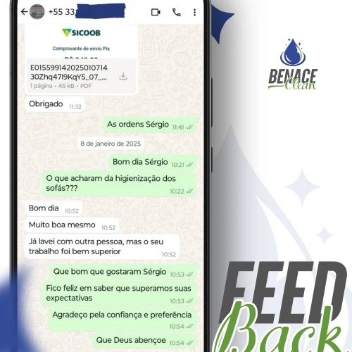 FEEDBACK SERVIÇOS DE HIGIENIZAÇÃO DE ESTOFADOS