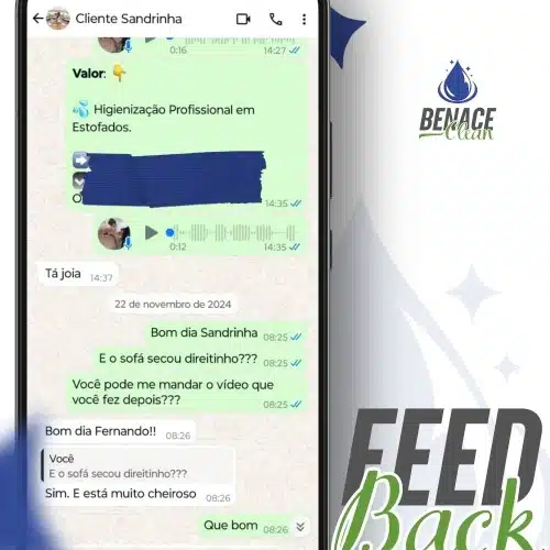 FEEDBACK SERVIÇOS DE HIGIENIZAÇÃO DE ESTOFADOS